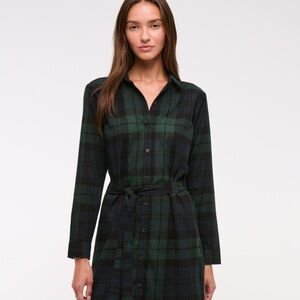 Abercrombie & Fitch Green and Black Plaid Dress